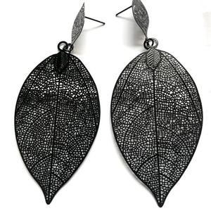 Black Leaf Earrings